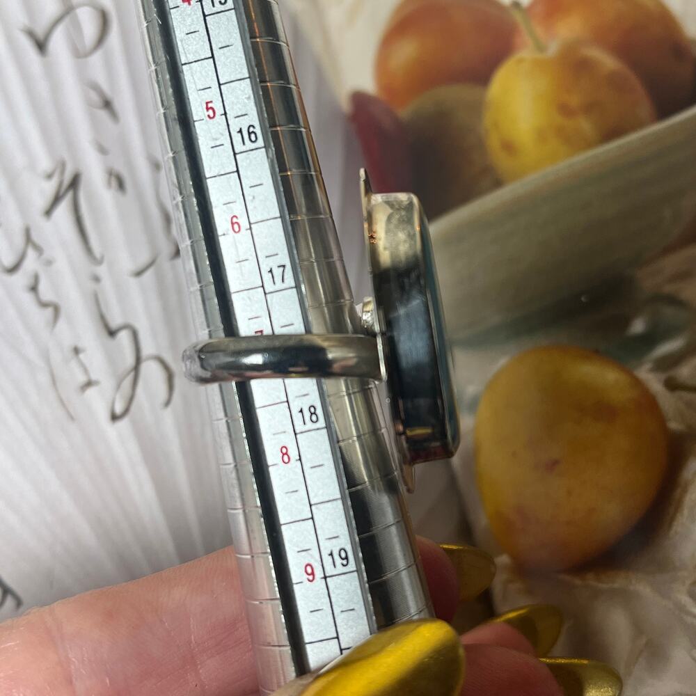 Solid 925 Sterling Silver Adjustable Blue Stone R… - image 7